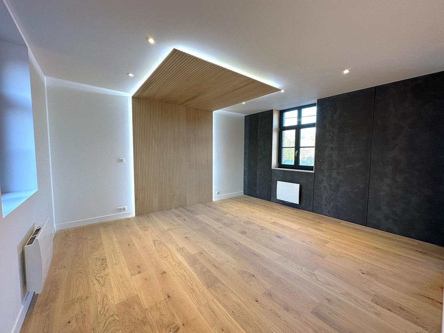 #renovation #prestige #loft #suiteparentale #salledebain #zen #briques #bois