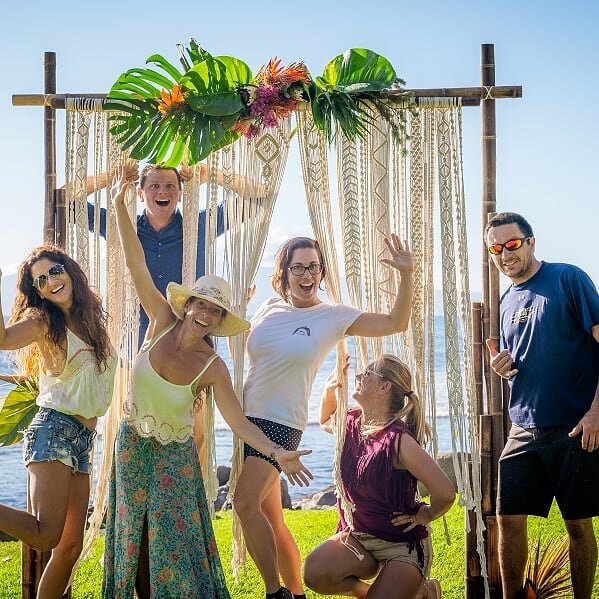 B U I L D - If you build it,  they will come! Missing our Maui friends and the endless summer...here's a throwback to 1 year ago! #woodworking #weddingarch #roccos.woodworking