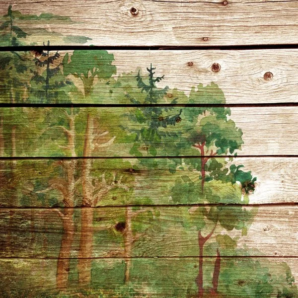 WOOD PLANK FOREST PAPER