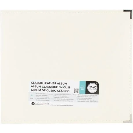 CLASSIC LEATHER 12X12 D-RING ALBUM - VANILLA