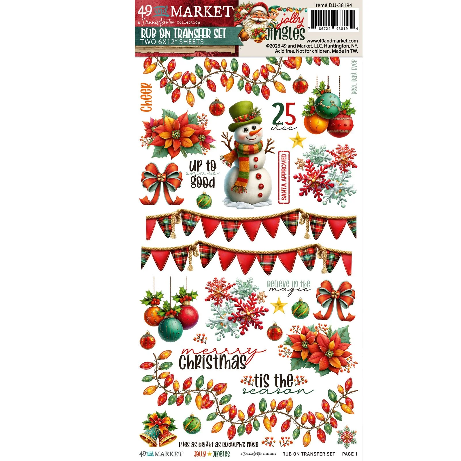 JOLLY JINGLES Blendable Rub-On Transfer Set
