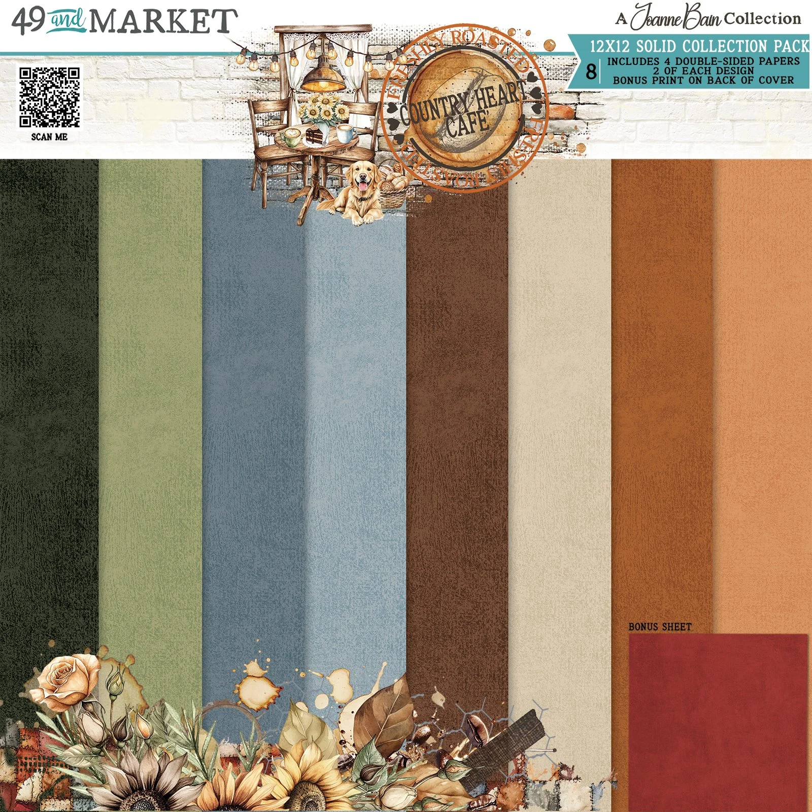 COUNTRY HEART CAFE 12X12 Solids Collection Pack