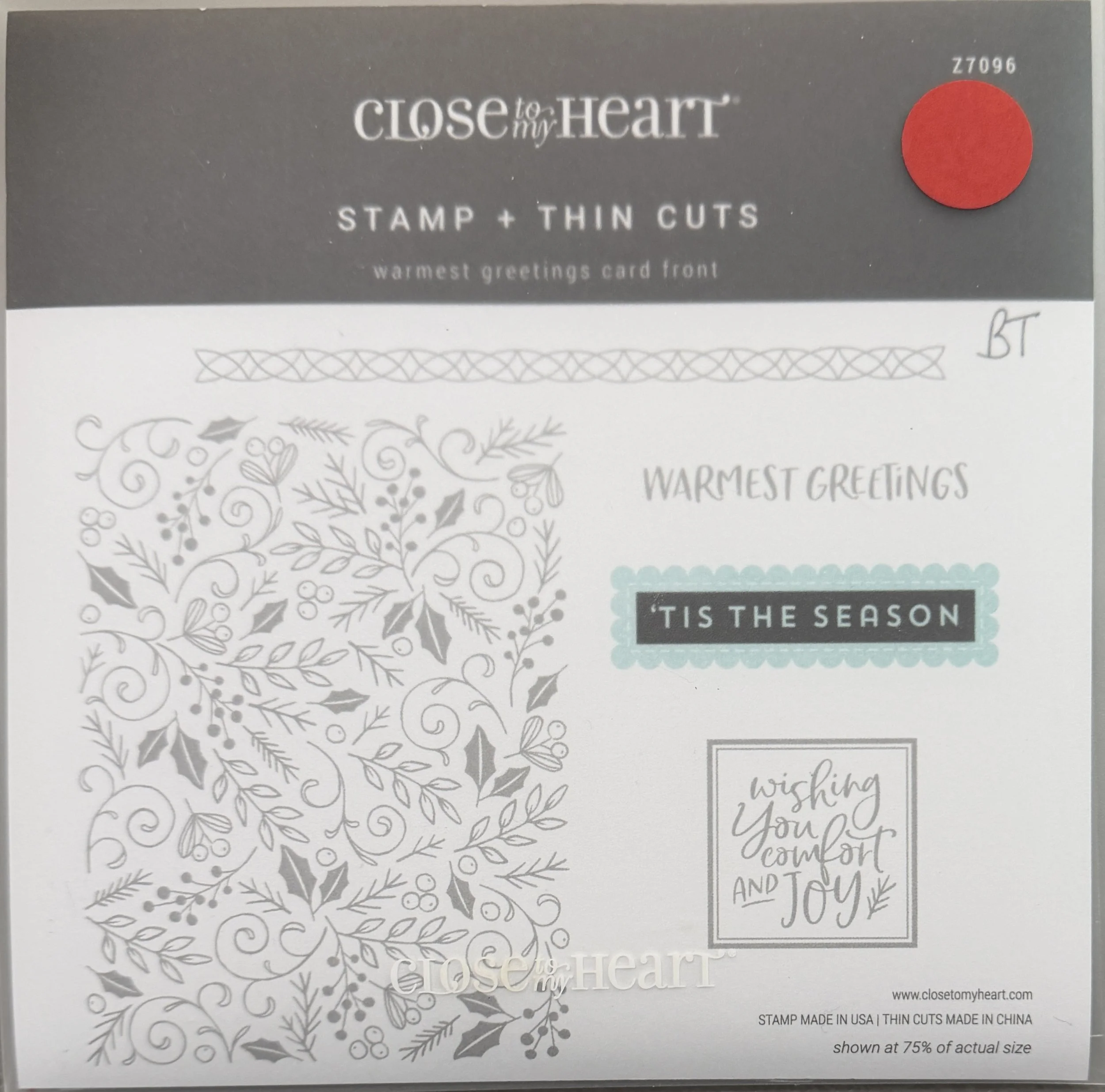 WARMEST GREETINGS CARD FRONT - Z7096