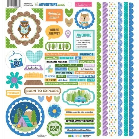 ADVENTURE AWAITS Doohickey Cardstock Stickers