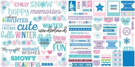 SNOWFLAKE SEASON EPHEMERA WORDS