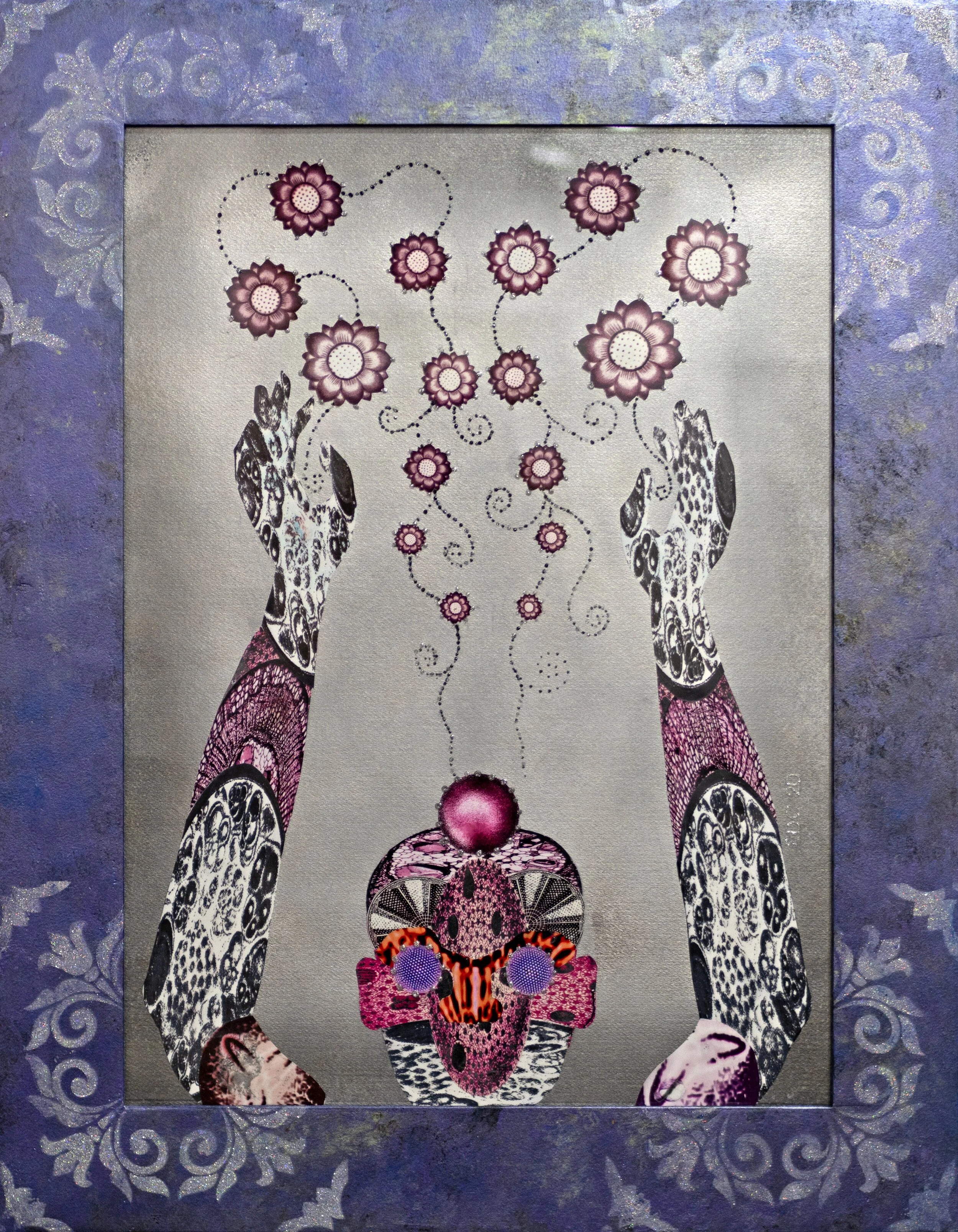 Edouard Duval-Carrié Viral Critters 1, 2020 Mixed media on paper in artist frame 30h x 38w in