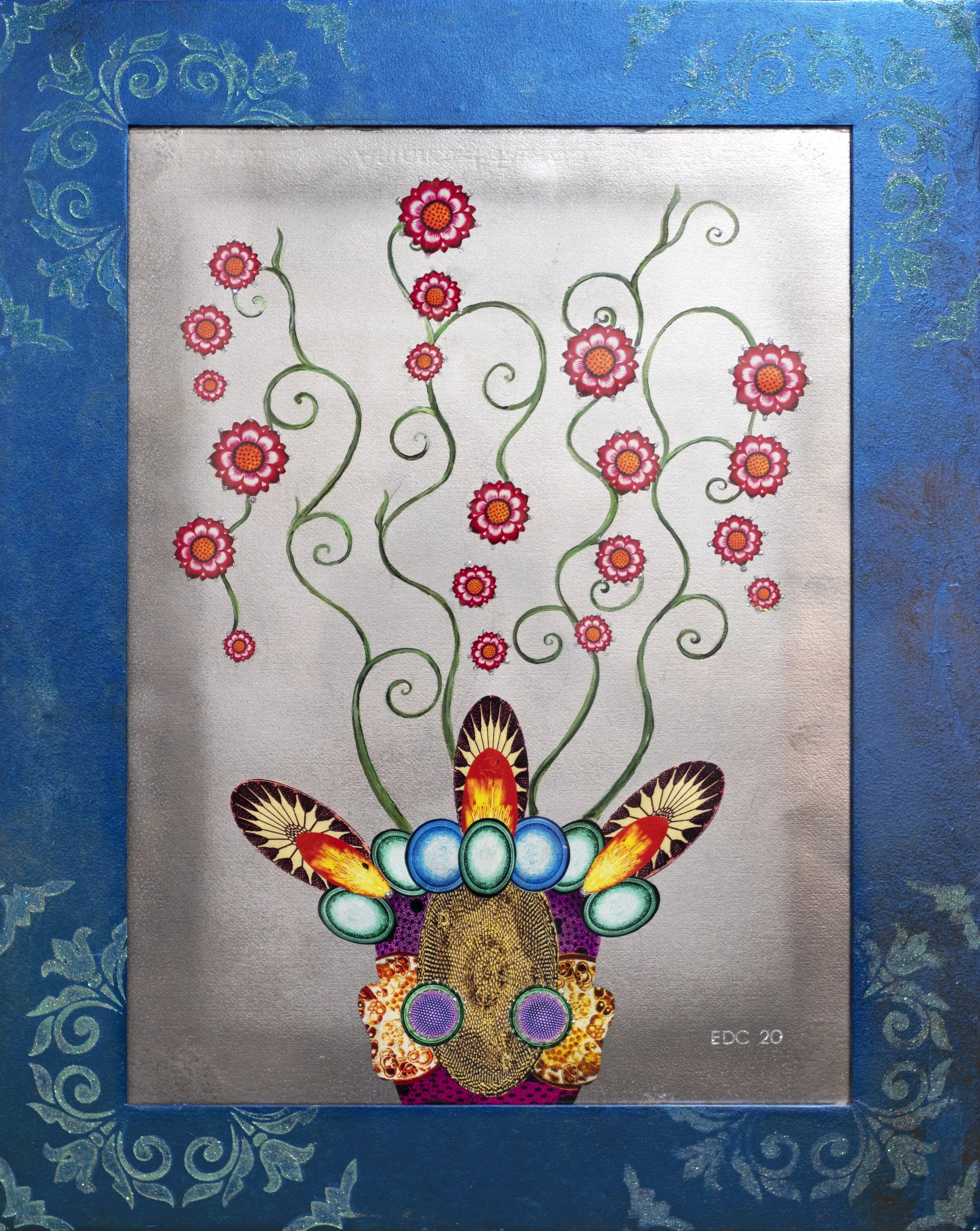 Edouard Duval-Carrié Viral Critters 1, 2020 Mixed media on paper in artist frame 30h x 38w in
