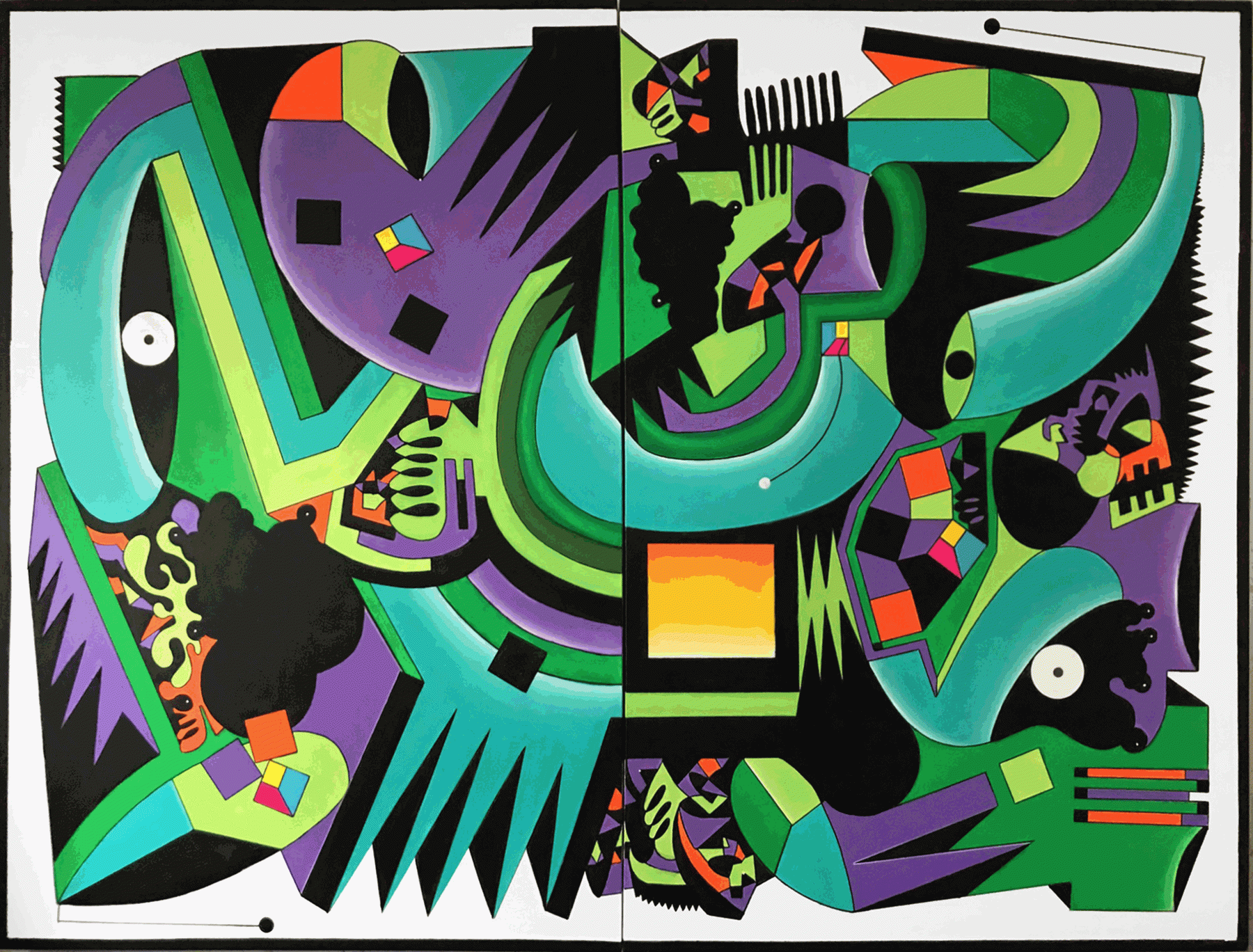 Luis Cruz Azaceta Geometry of Light-Amazona, 2022 Acrylic on canvas 72h x 96w in