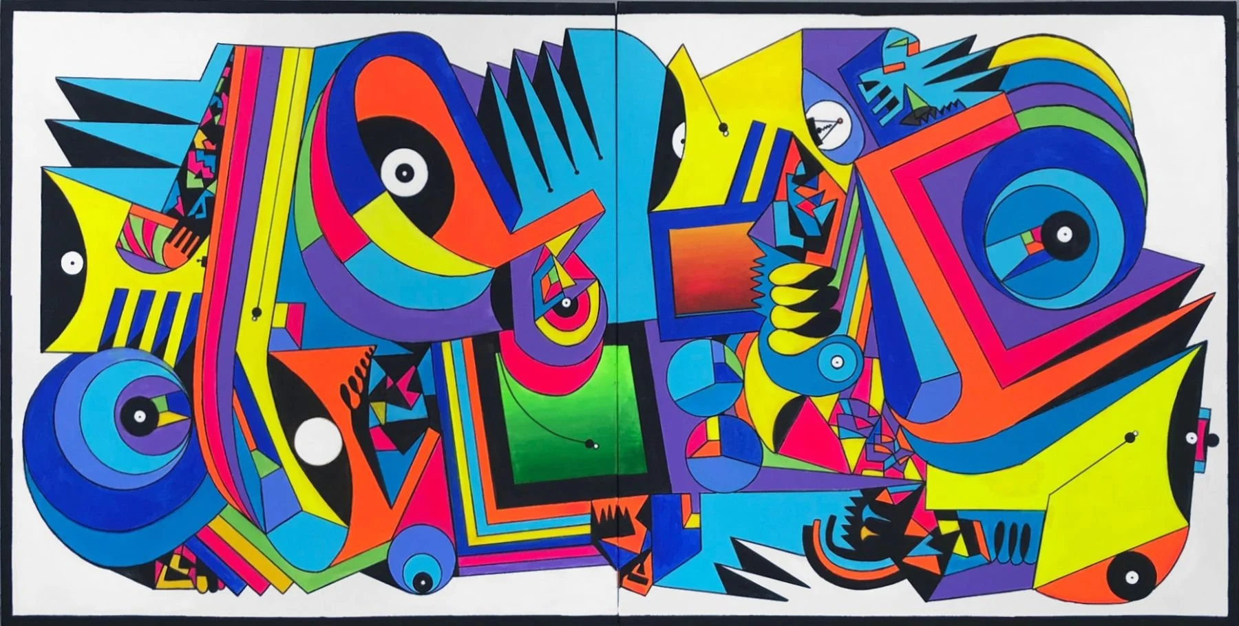Luis Cruz Azaceta Now you see me, now you don't, 2023 Acrylic on canvas 121.92h x 243.84w cm