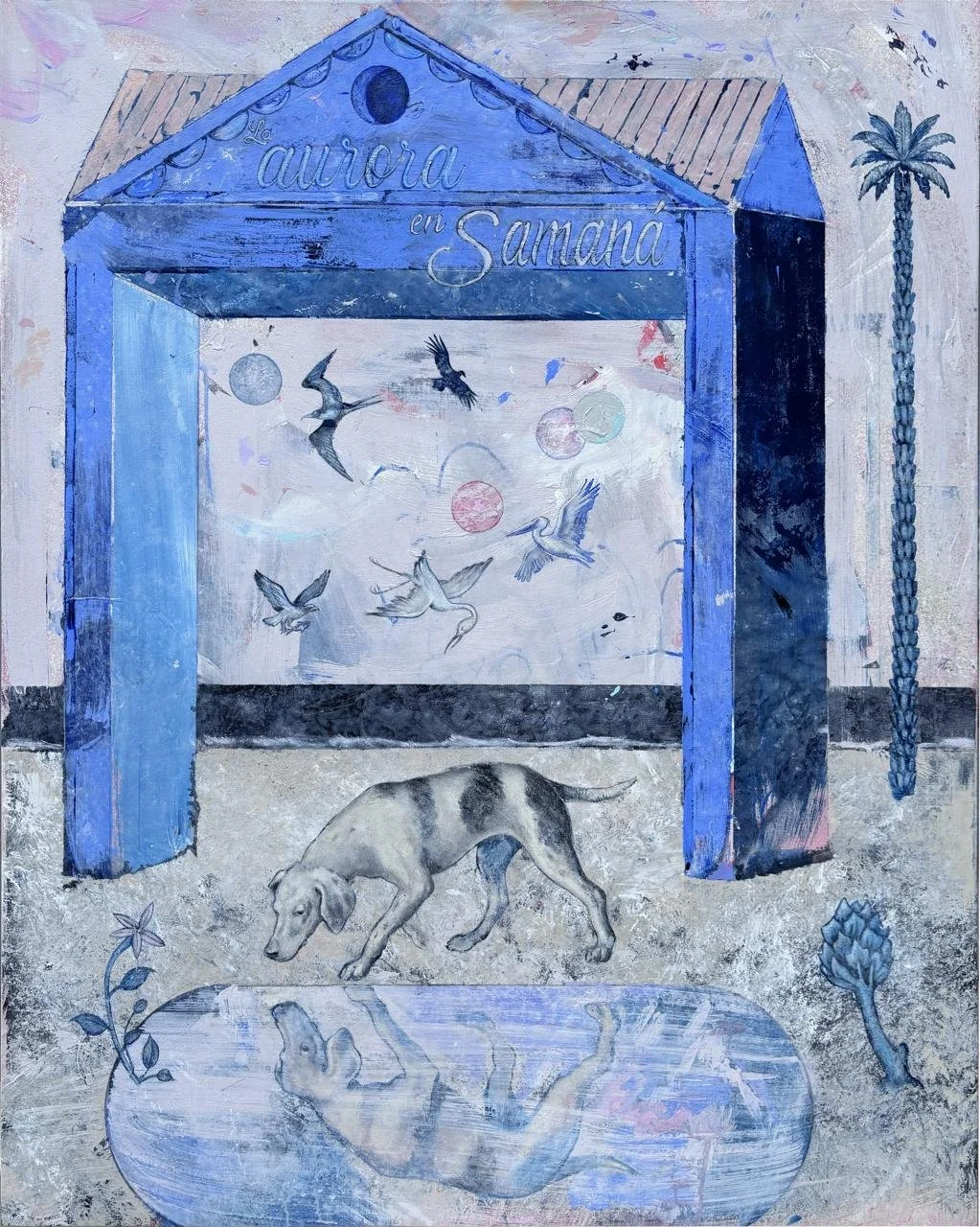 Los Bravú Aurora en Samaná, 2025 Acrylic on linen 39.37h x 31.50w in