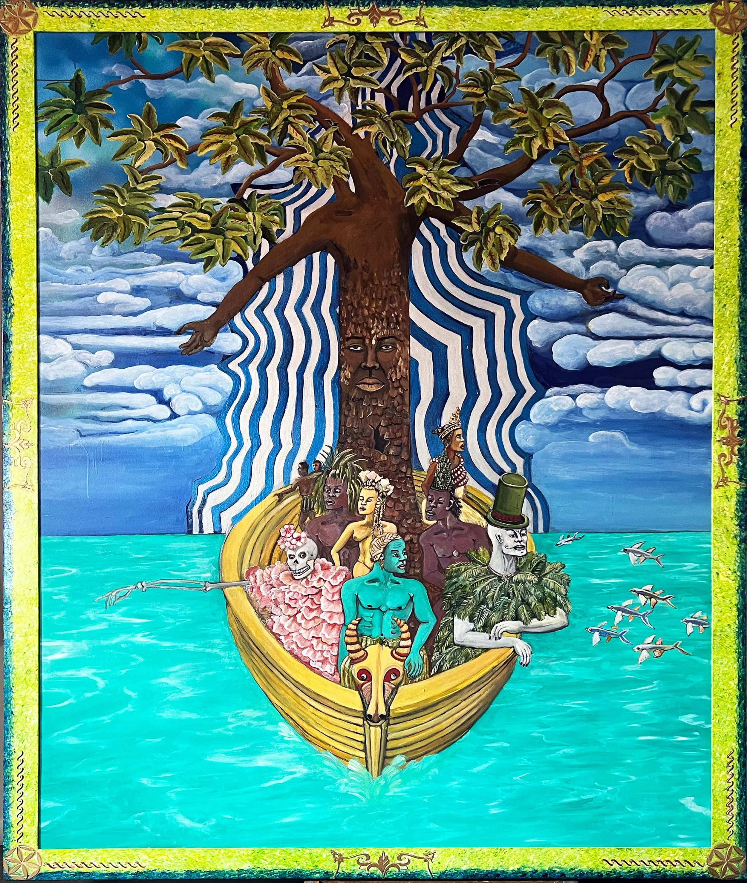 Edouard Duval-Carrié Traversée (new), 2026 Acrylic on canvas 103h x 78w in 261.62h x 198.12w cm