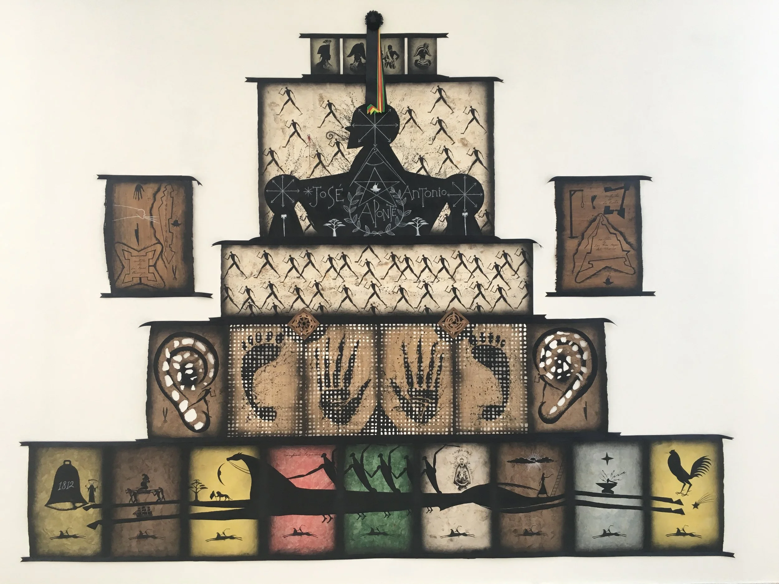 José Bédia, Jubilo de Aponte 2017 Mixed Media on Handmade Paper 106_ x 143_ .JPG