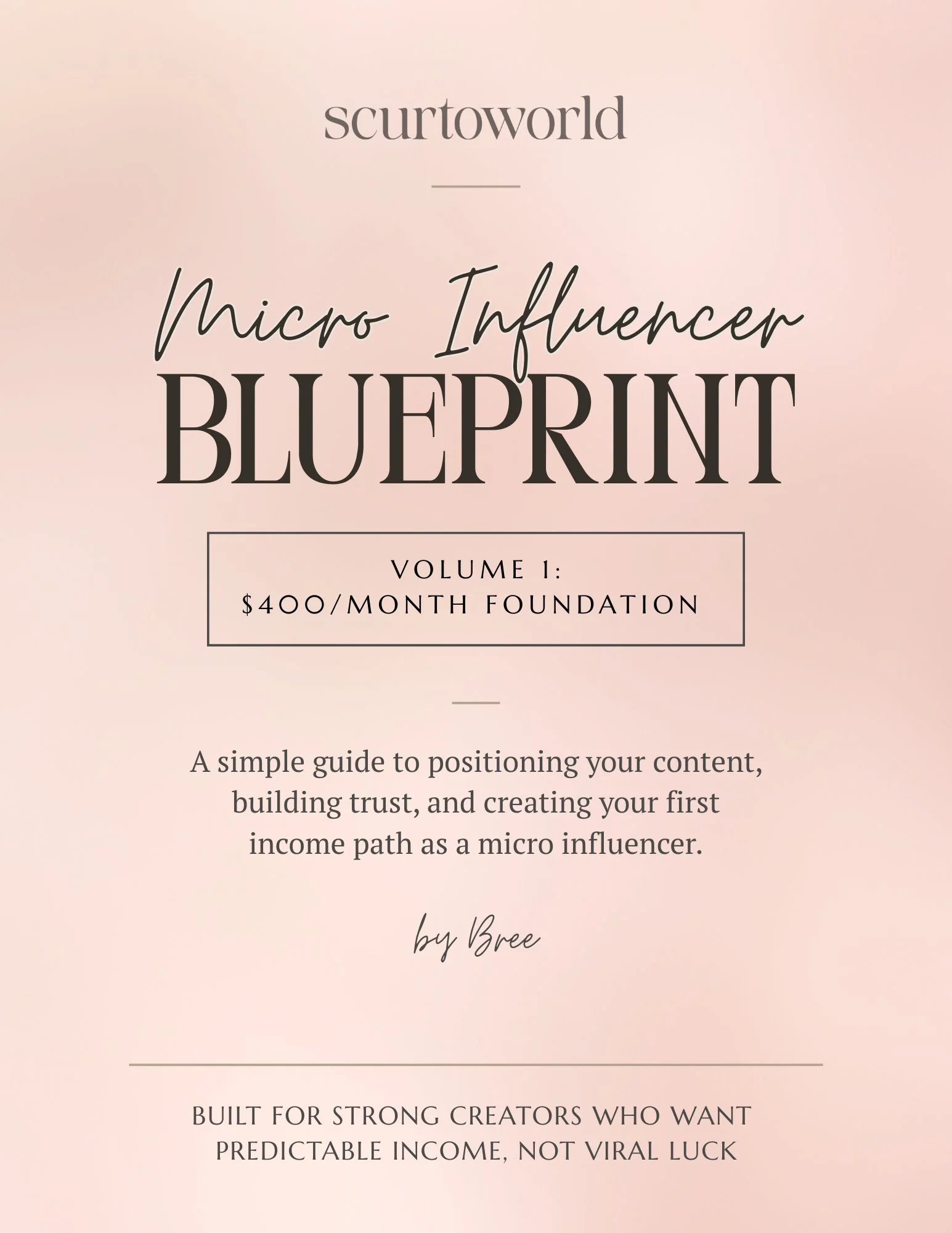Micro Influencer Blueprint Vol. 1: The $400/month Foundation