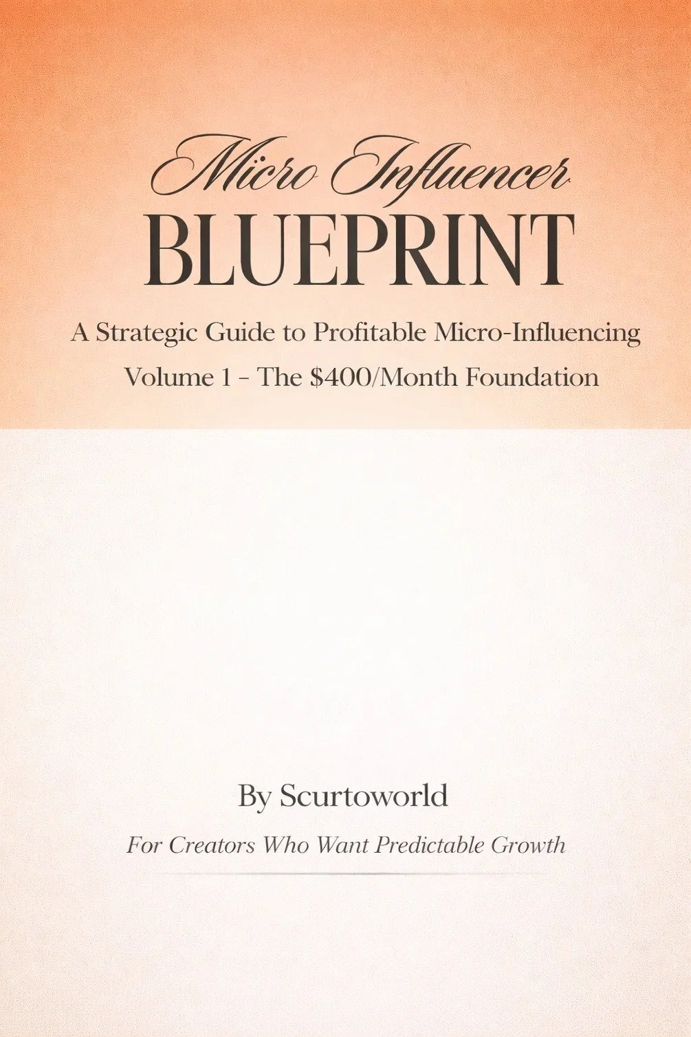 Micro Influencer Blueprint: Vol. 1 The $400/Month Foundation