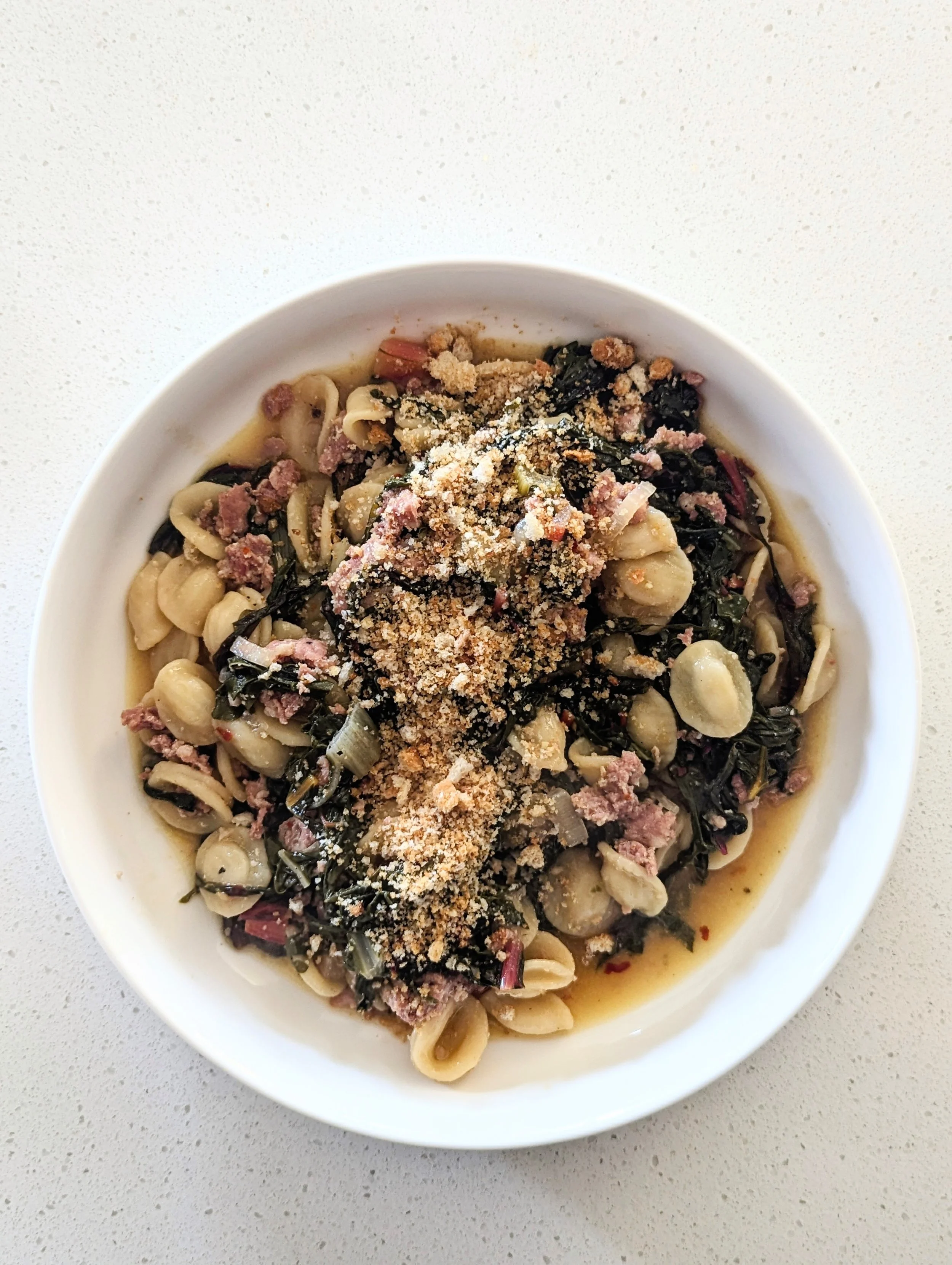 Orecchiette with Swiss Chard and Italian Sausage