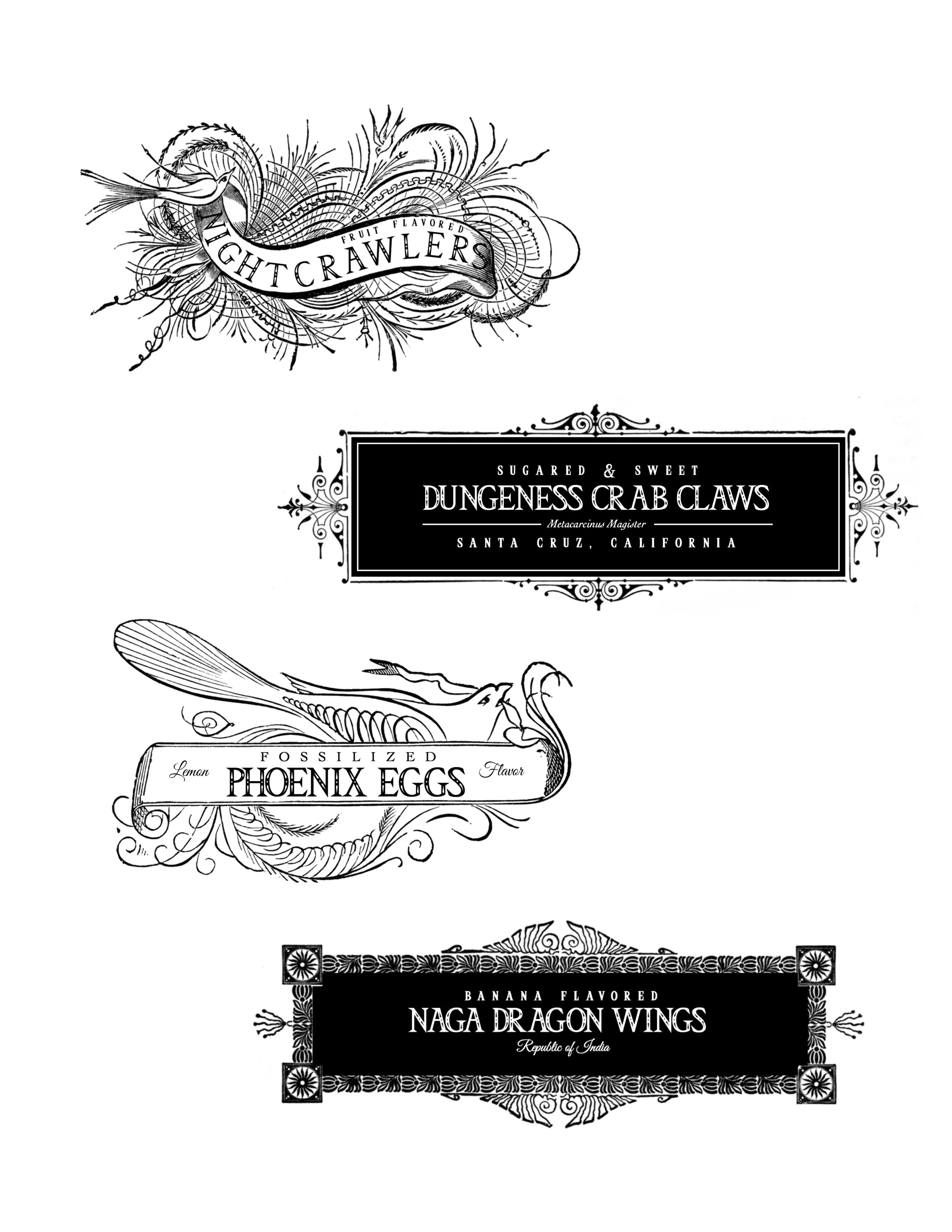 Cabinet of Curiosity Treat Labels