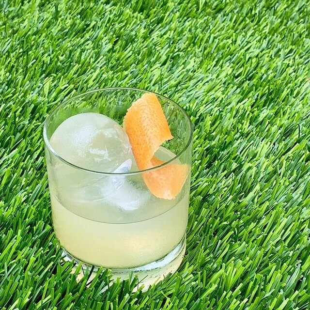 A Gin sour from the Playboy Bartender’s Guide, published in 1971.  Usually in a coupe or sour glass but wonderful on a warm day with some large ice blocks or balls.  Two cocktails 
3 ounces gin
3/4 ounce yellow Chartreuse
1 ounce grapefruit jui