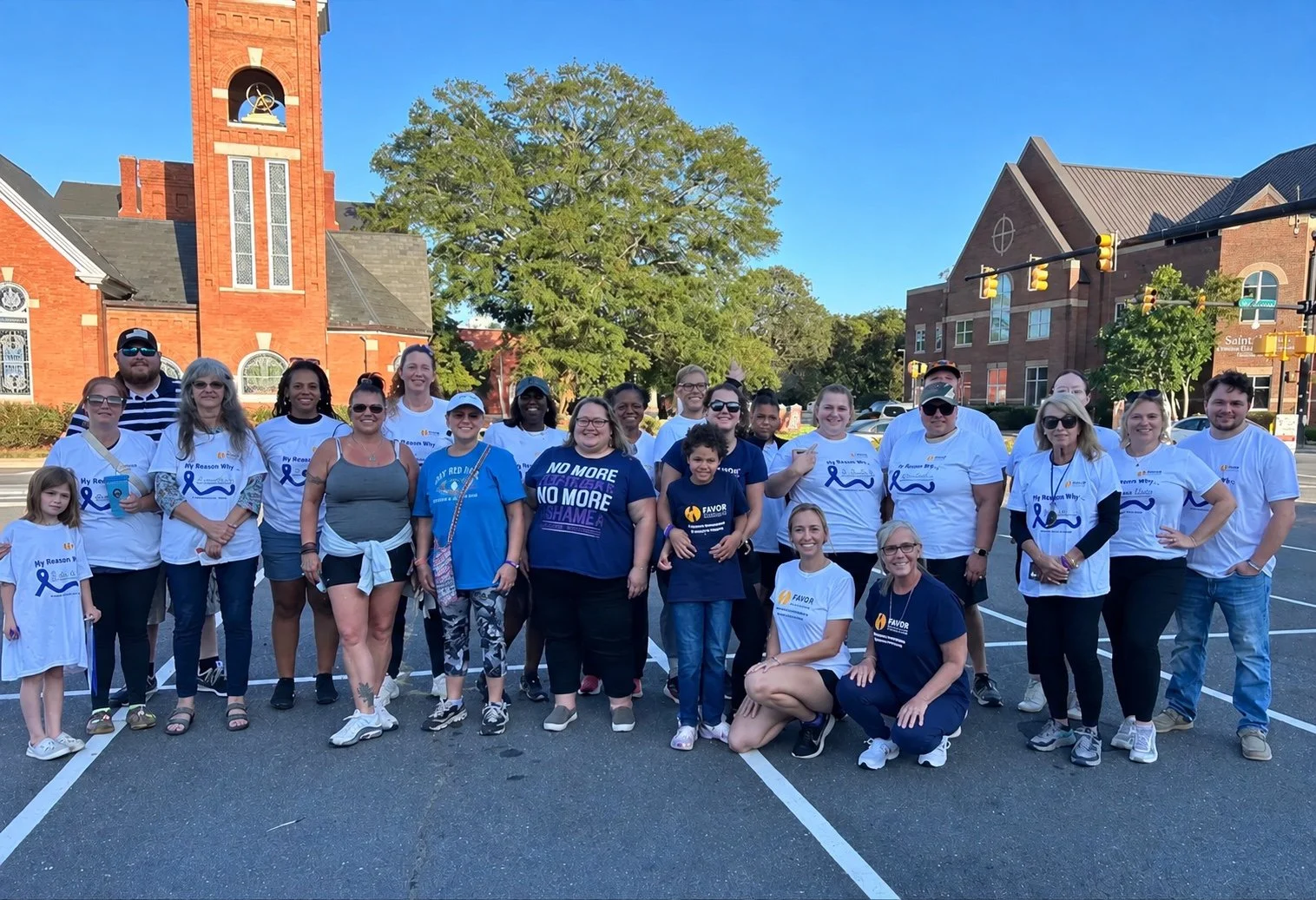 2024 Revoery Walk with FAVOR Piedmont and community members showing why they are Walking for Recovery.