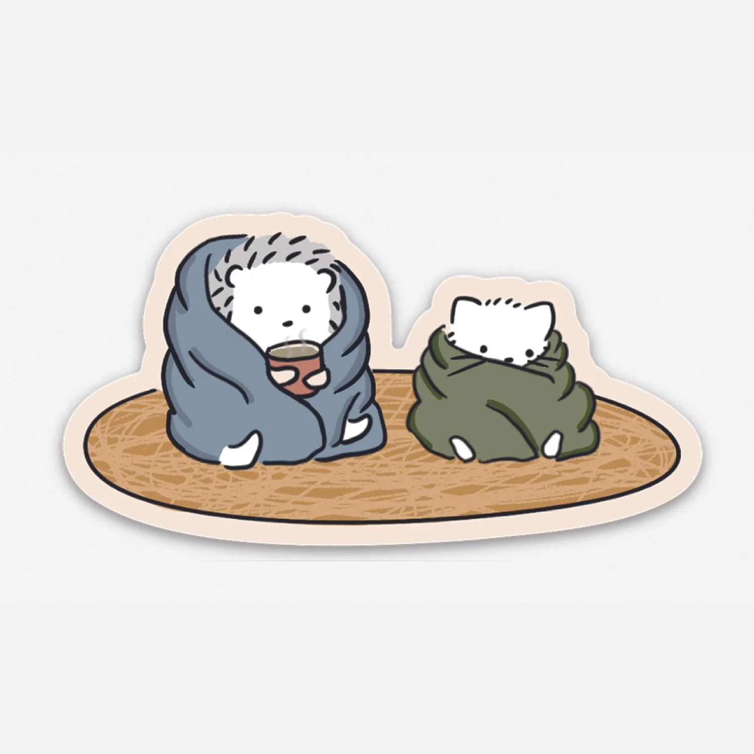 White Born to Be Cozy Sticker (Matte)