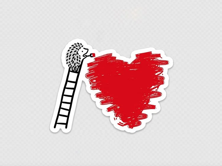 White Love Warrior Sticker (Matte)