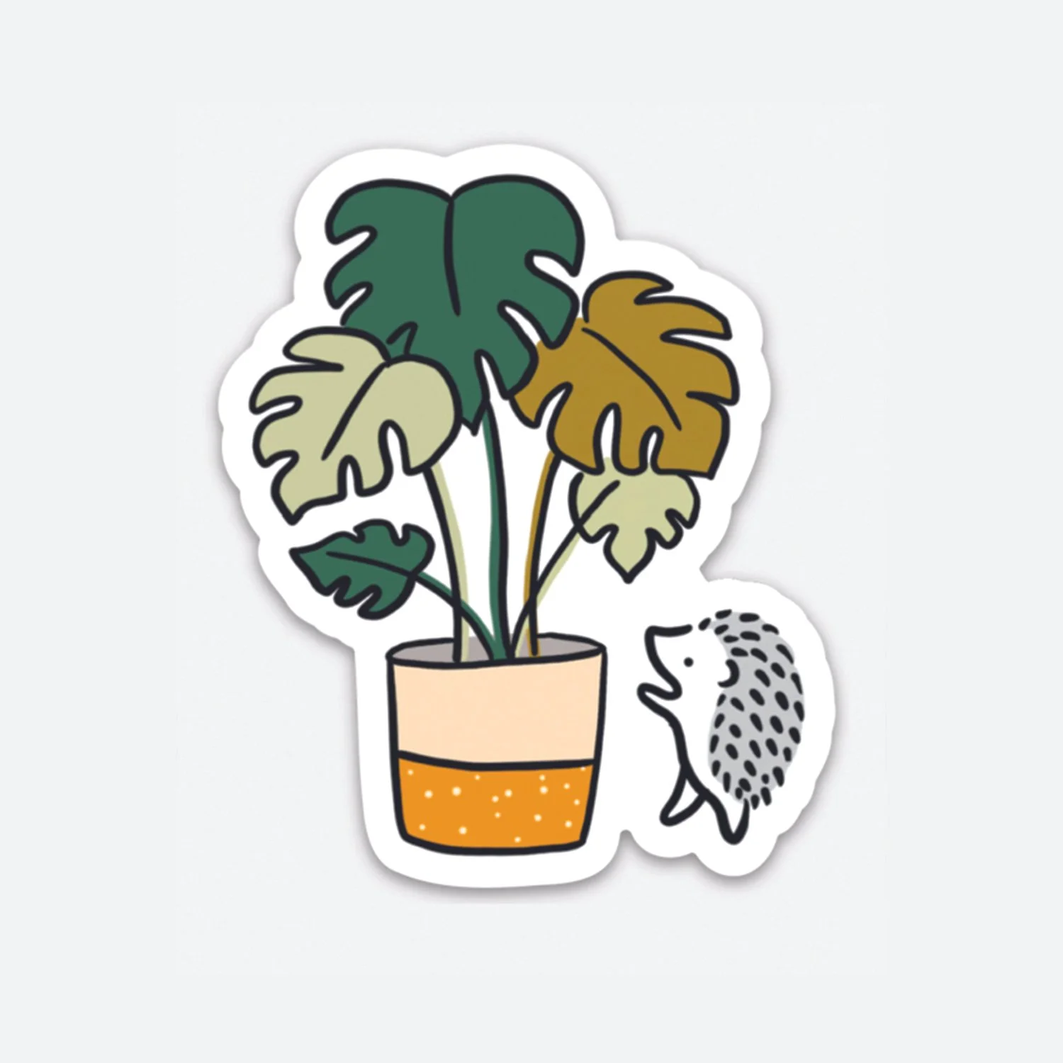 White Monstera Sticker (Matte)