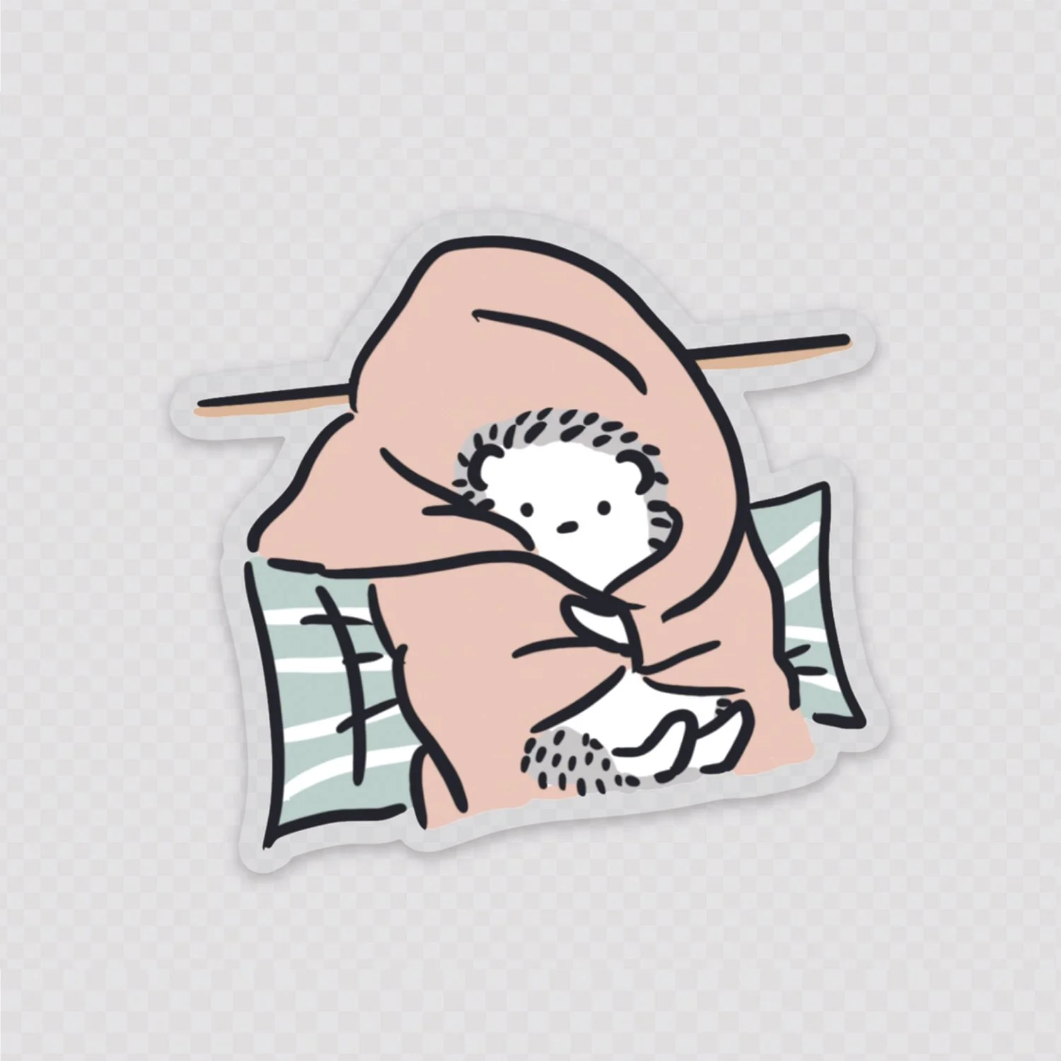 Transparent Bed Burrito Sticker (Matte)