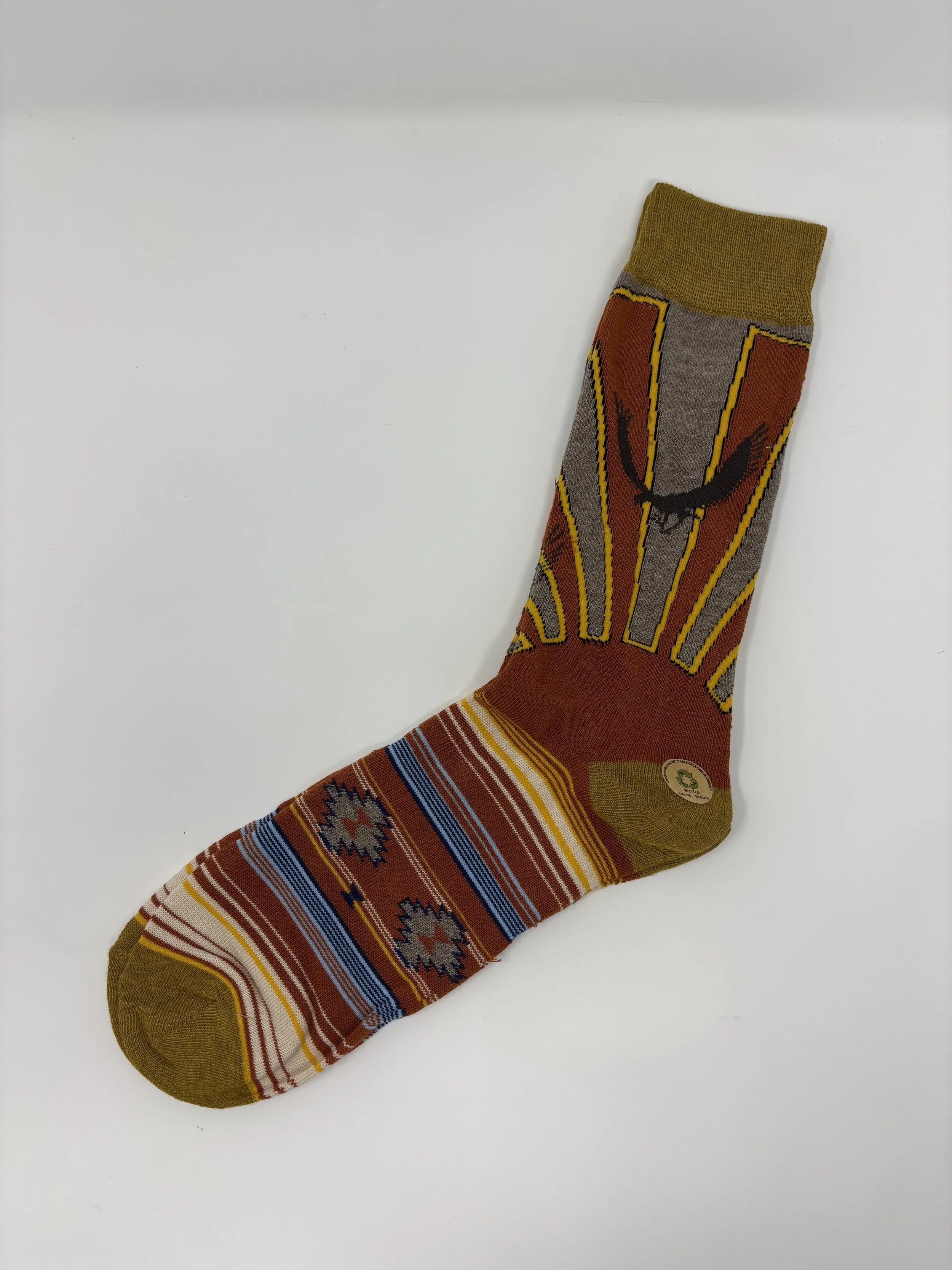 Men’s "Sun Rays" Premium Cotton Crew Socks