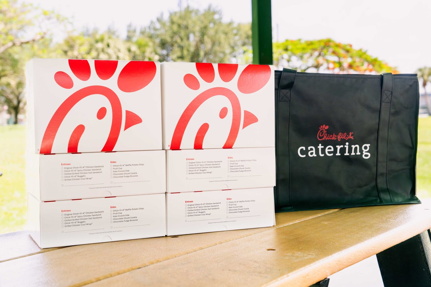 Chick-fil-A catering spread set up for a party