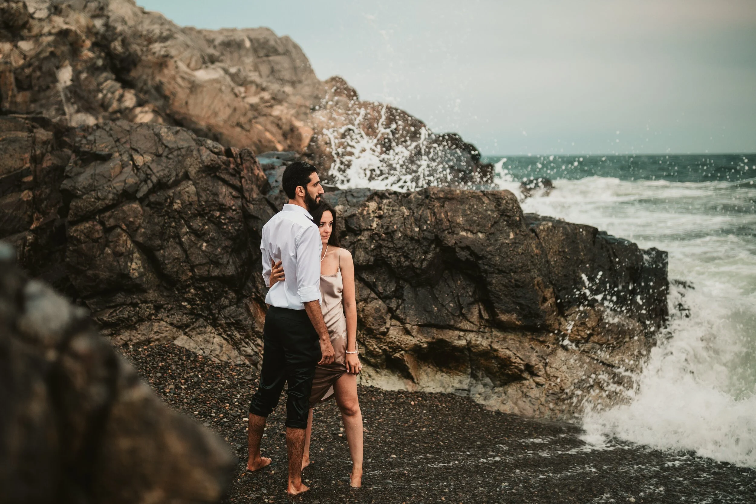 Elaha + Ahmed's engagement - Castle Rock Park, Marblehead
