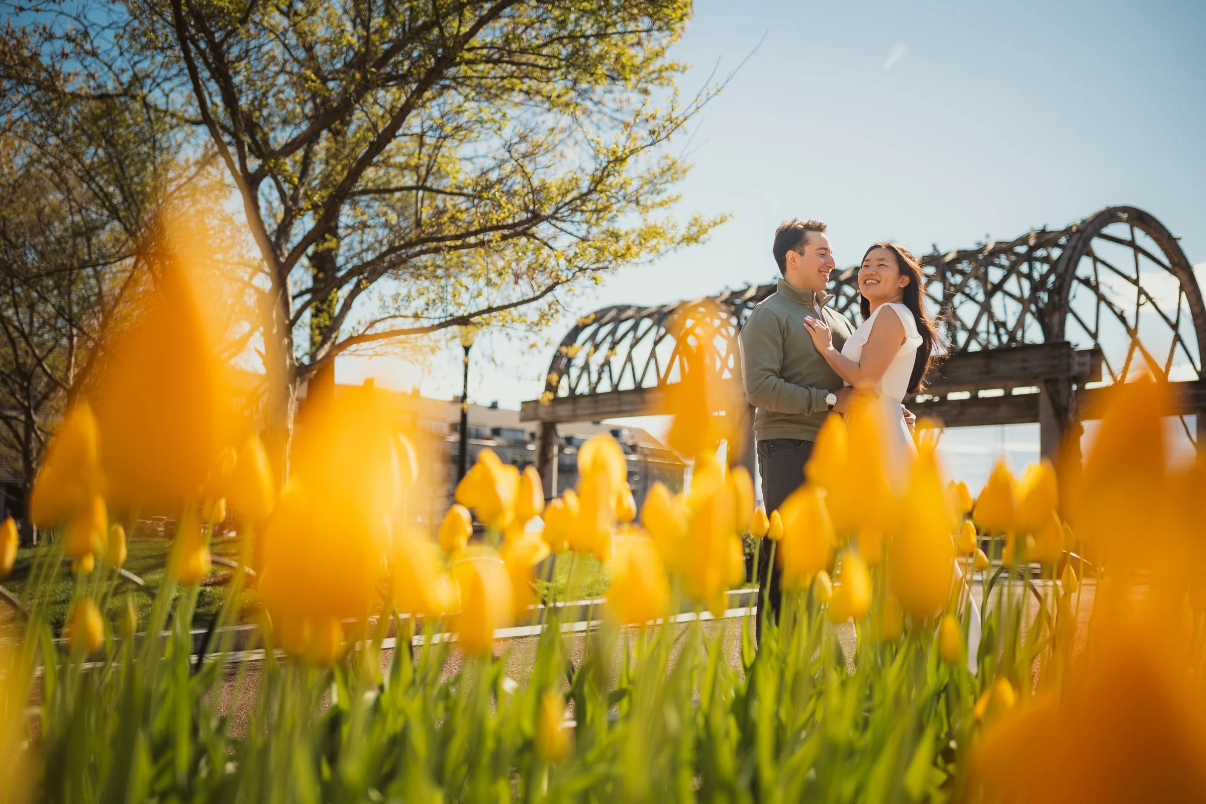 Lin + Francis - Boston Harbor Engagement Session at Quincy Market and Christopher Columbus Park