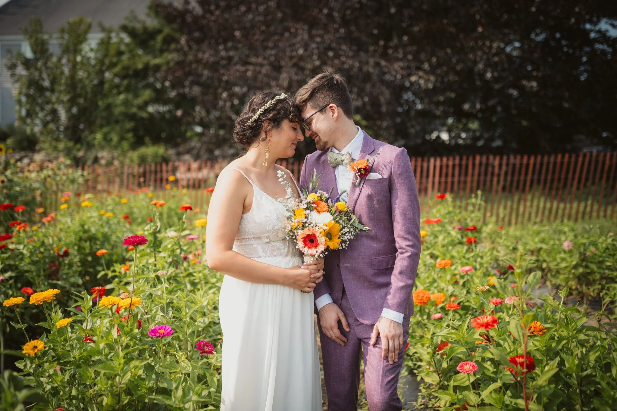 smolak farms wedding portrait on flower garden