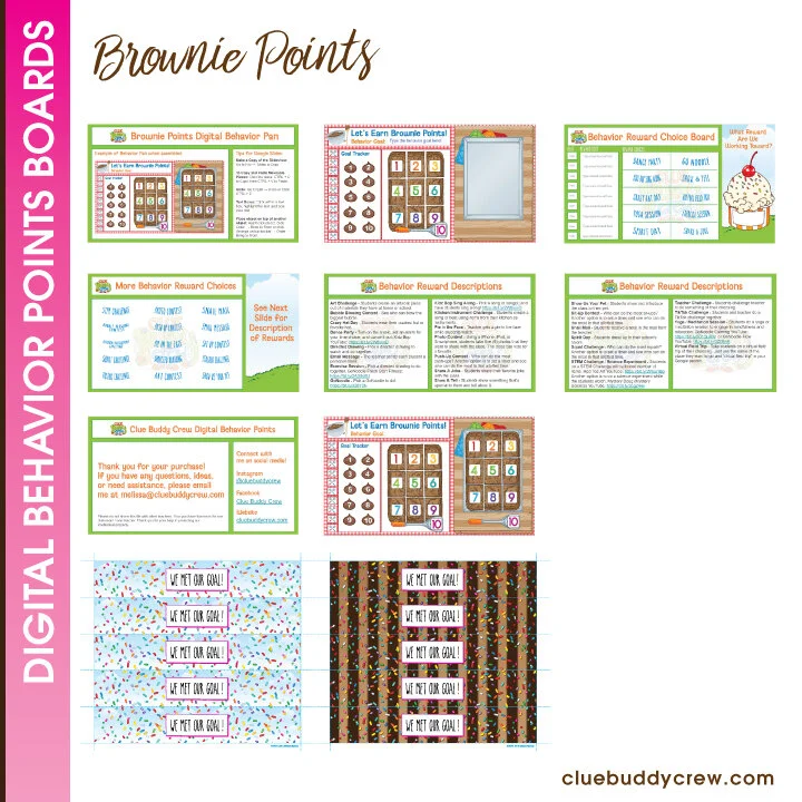 BROWNIE POINTS DIGITAL BEHAVIOR BOARD - GOOGLE SLIDES &amp; POWERPOINT