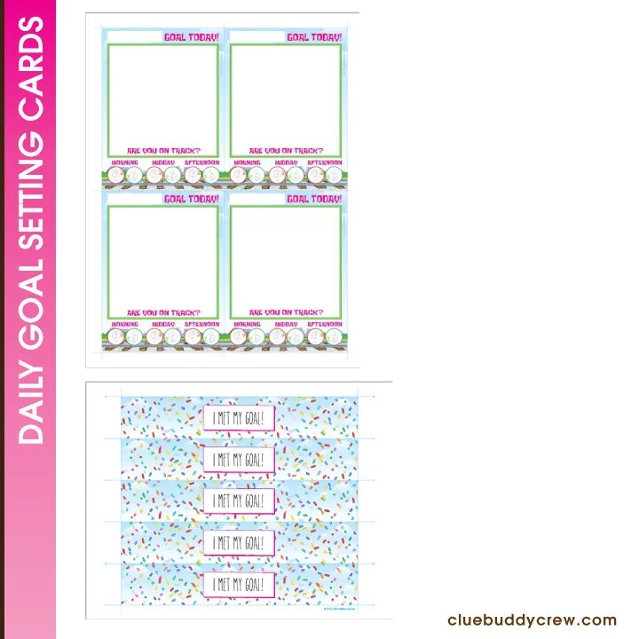 DAILY GOAL SETTING CARDS - PRINTABLE &amp; GOOGLE SLIDES / POWERPOINT VERSIONS
