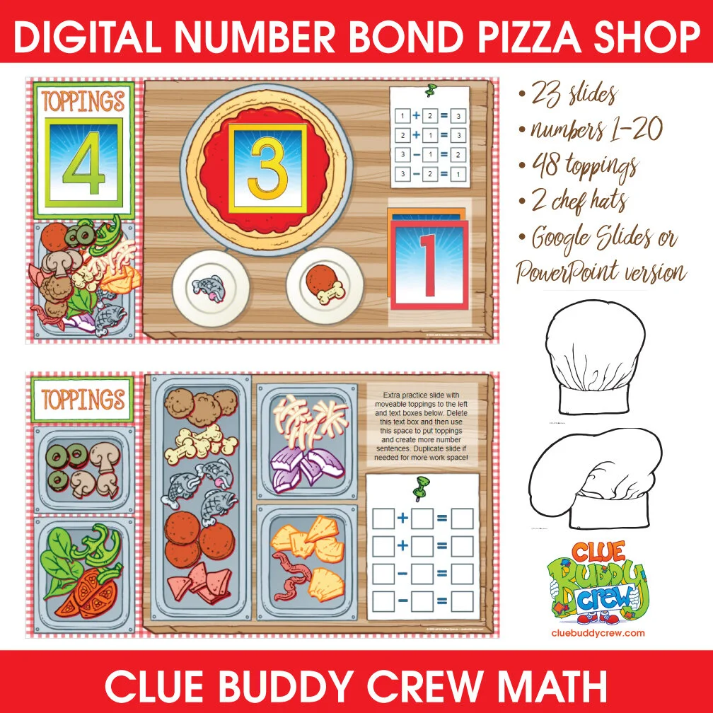 DIGITAL NUMBER BOND PIZZA SHOP - GOOGLE SLIDES &amp; POWERPOINT