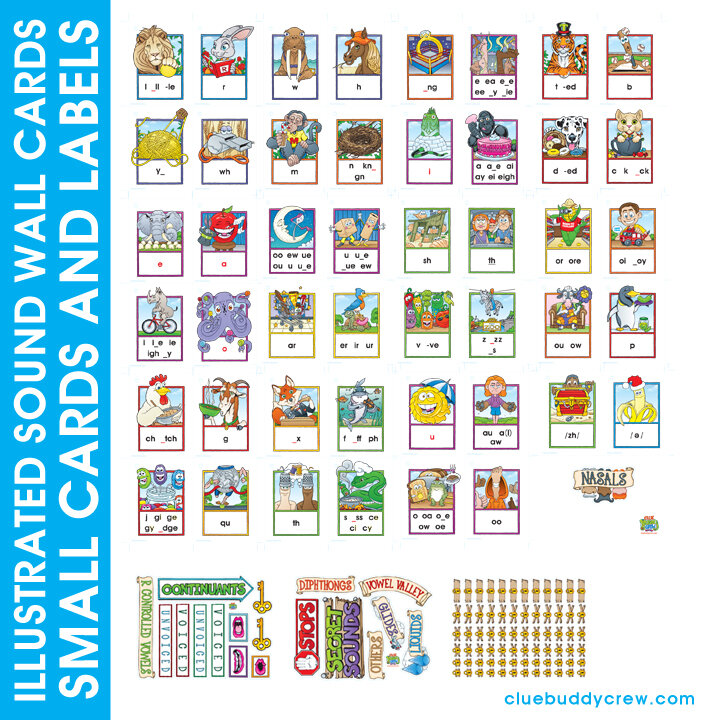 ILLUSTRATED SOUND WALL (SMALL CARDS) - DIGITAL DOWNLOAD — Clue Buddy Crew