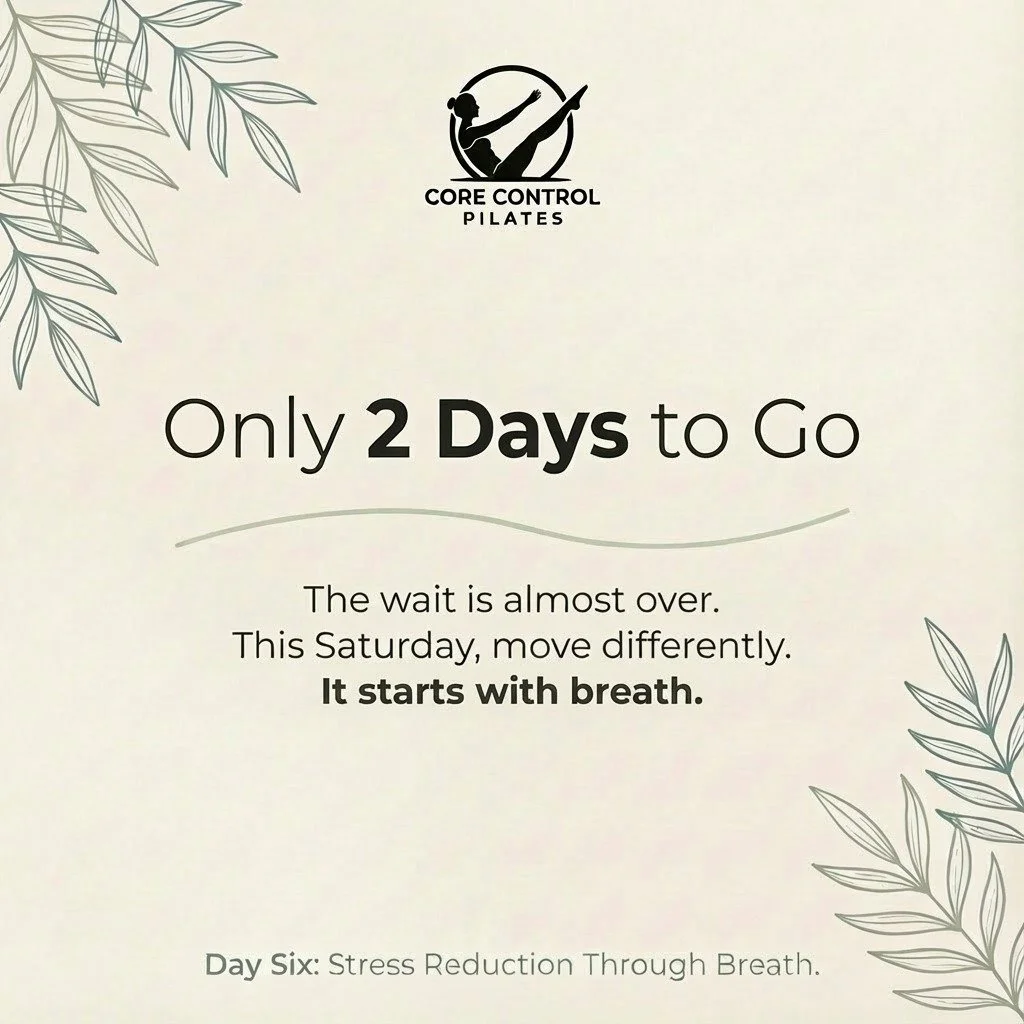 Only 2 days to go.

Pilates isn&rsquo;t just about how you move it&rsquo;s about how you breathe.
Breath-led movement helps calm your nervous system, release tension, and create space in both your body and mind.

This is the foundation of Core Contro