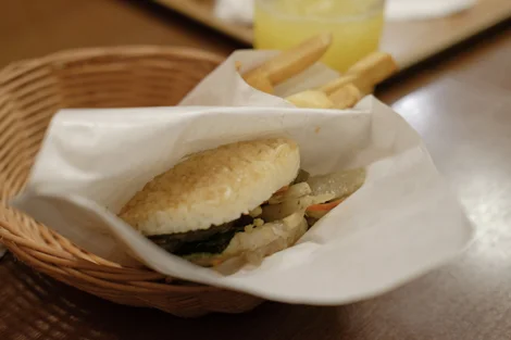 73B rice bun burger at MOS Burger.jpg