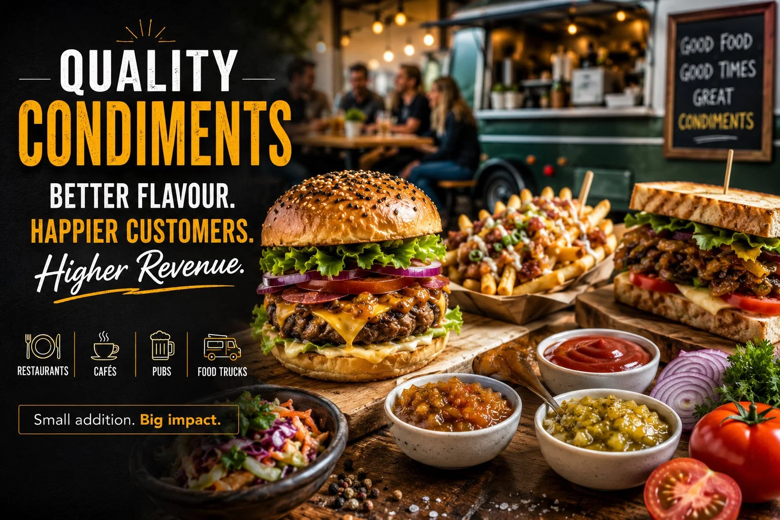 How Quality Condiments Can Increase Customer Satisfaction and Revenue for Restaurants, Cafés, Pubs and Food Trucks
