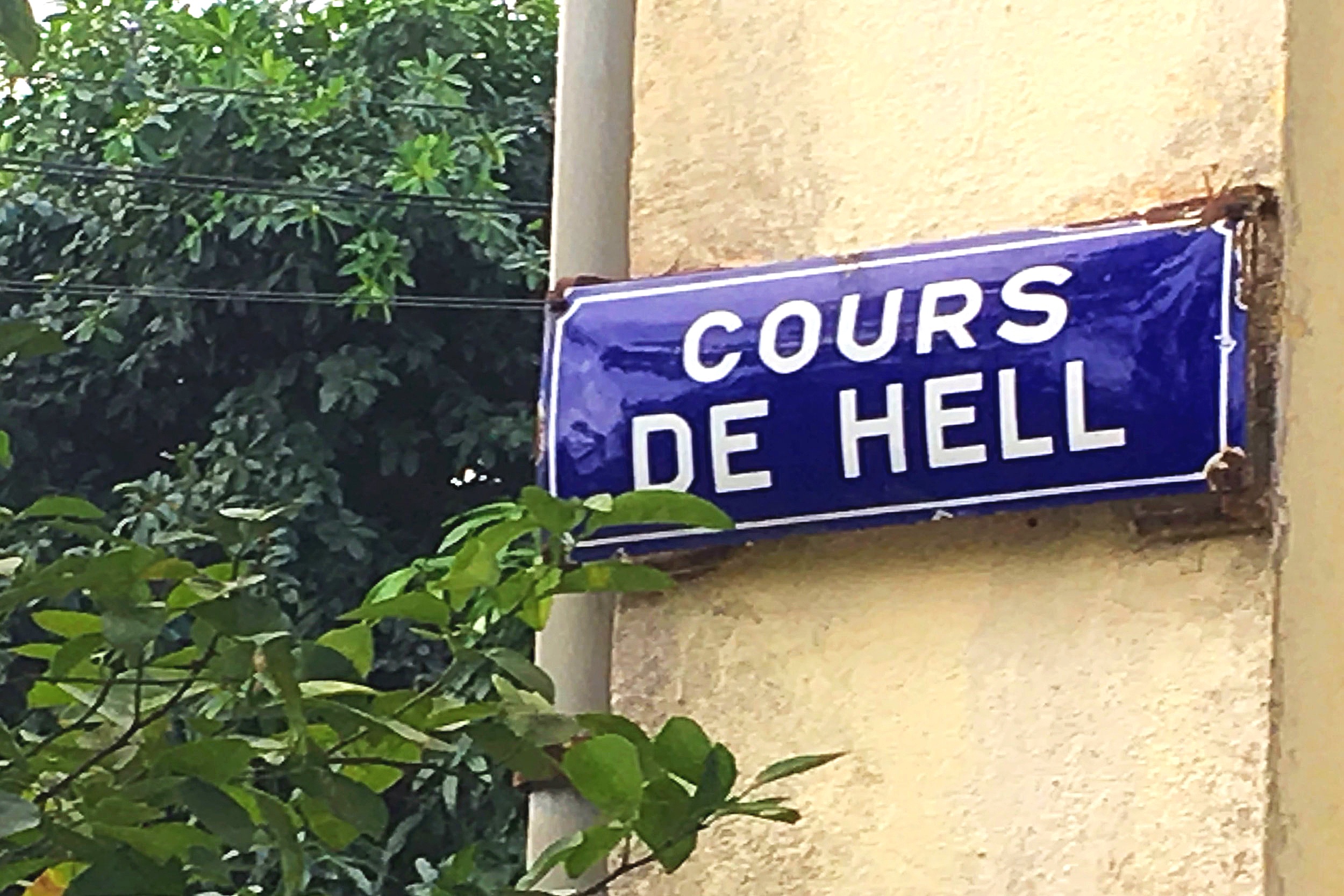 Street sign in Hellville