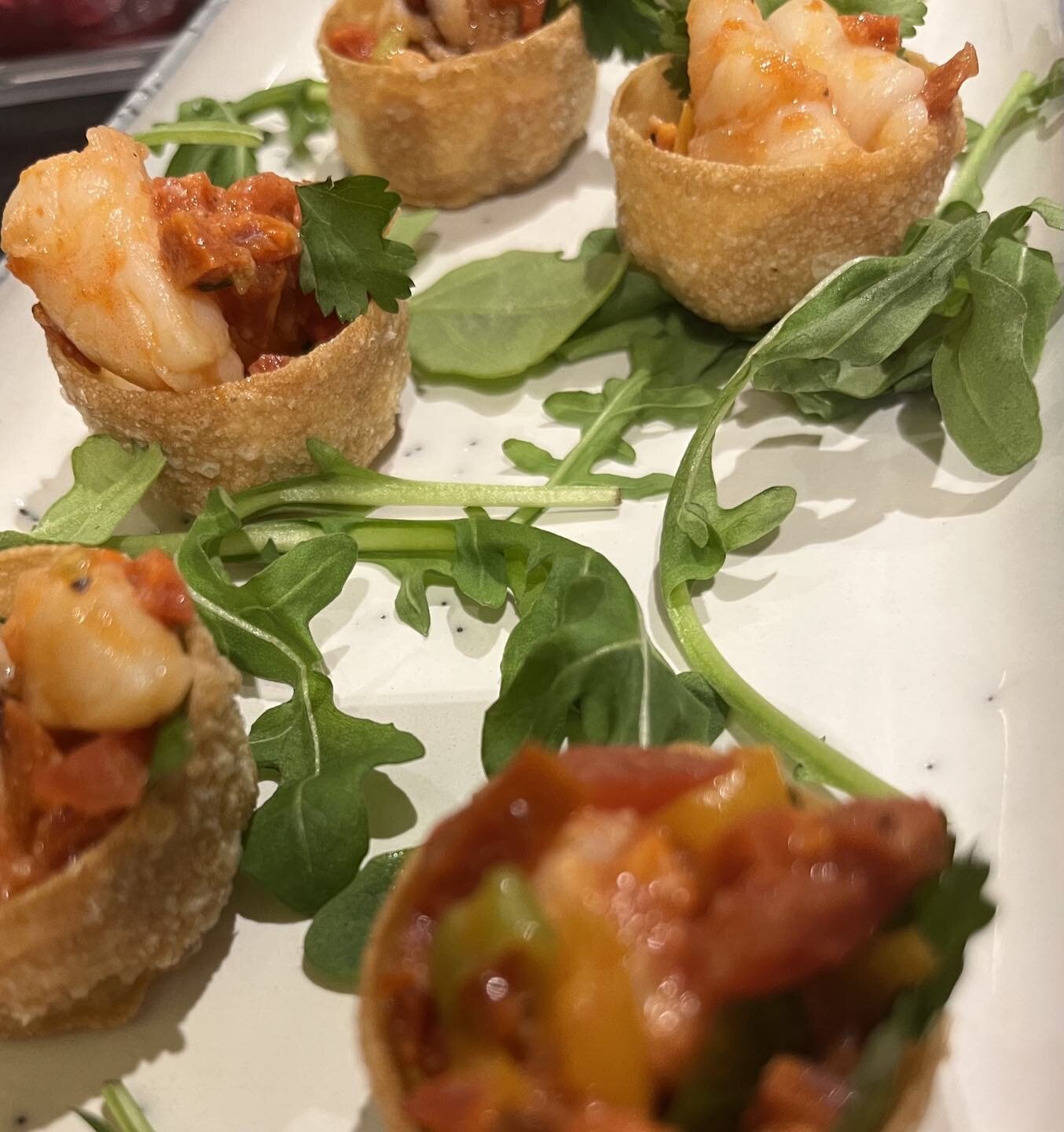 Chorizo, prawn and squid cups