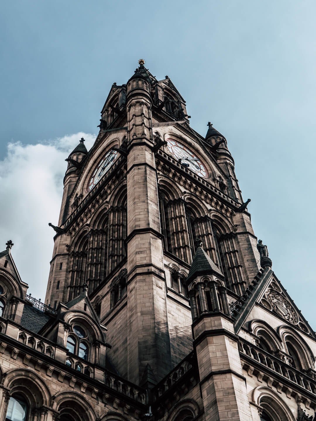 Manchester's town hall clock tower