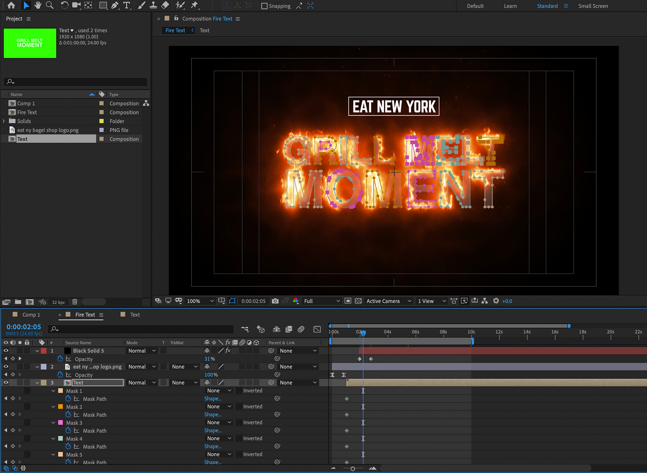 After Effects dashboard preview showing the text animation process.jpg