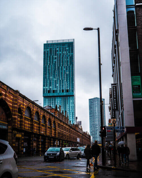 Beetham tower in Manchester, along Deansgate