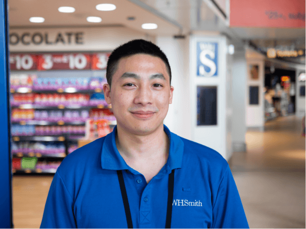 WHSmith’s worker captured outside the store at Manchester Airport 