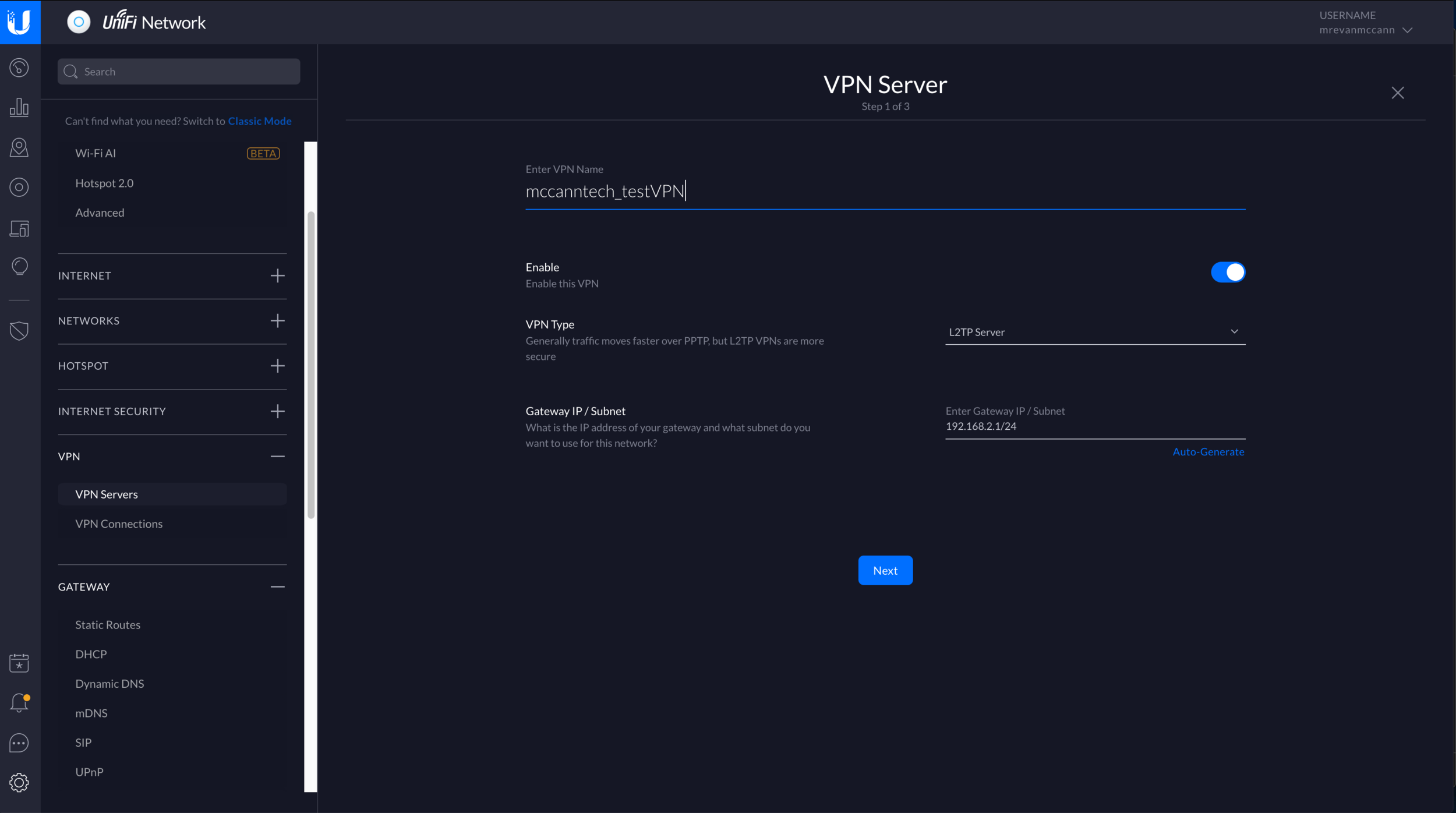 Create an advanced VPN server