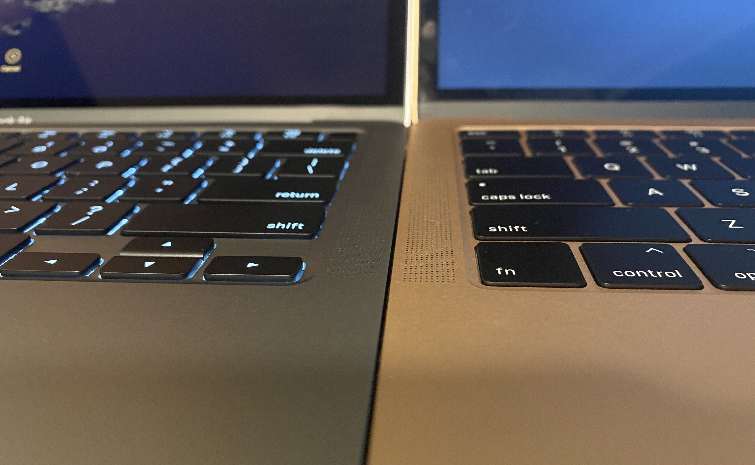 The keyboard is the most obvious physical difference