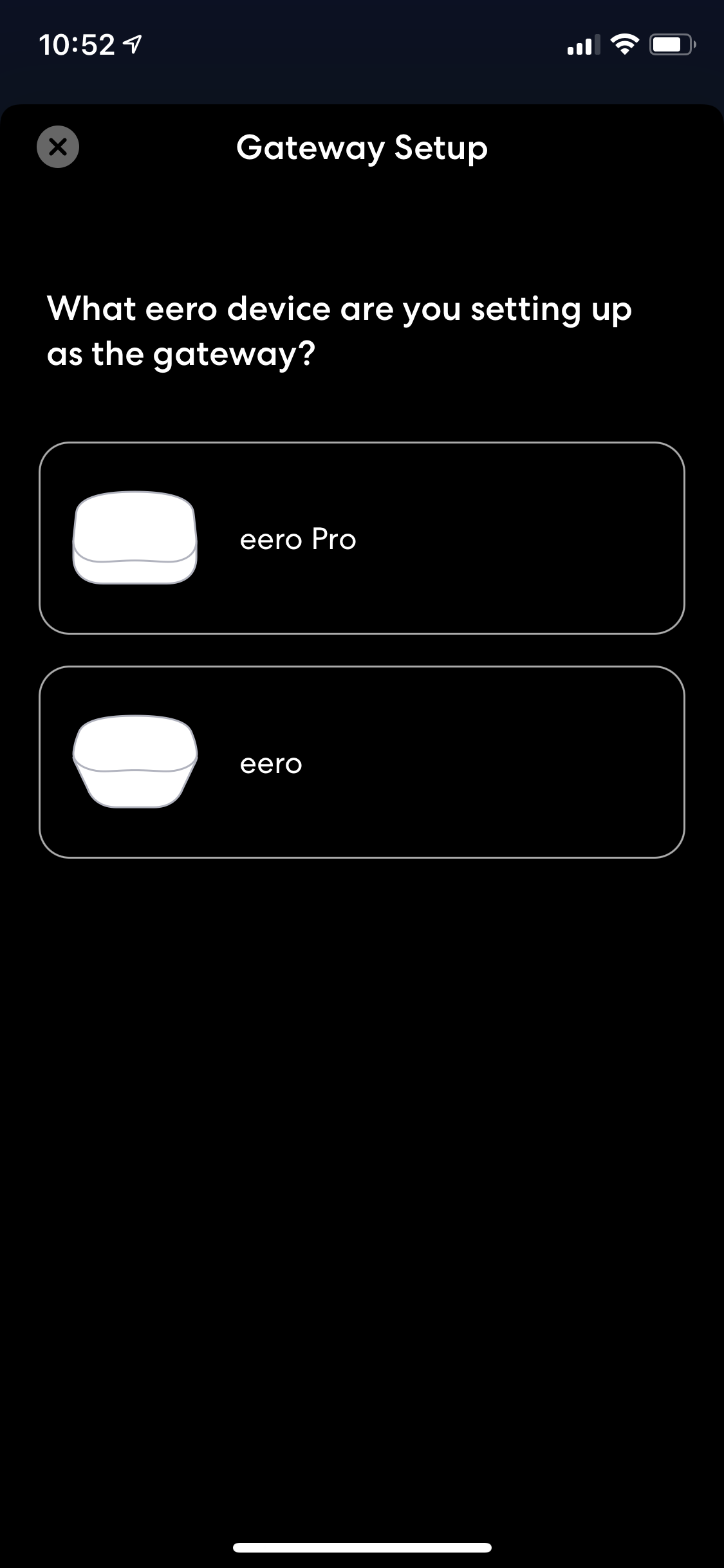 Pick Eero or Eero Pro. We're using the Eero in this guide