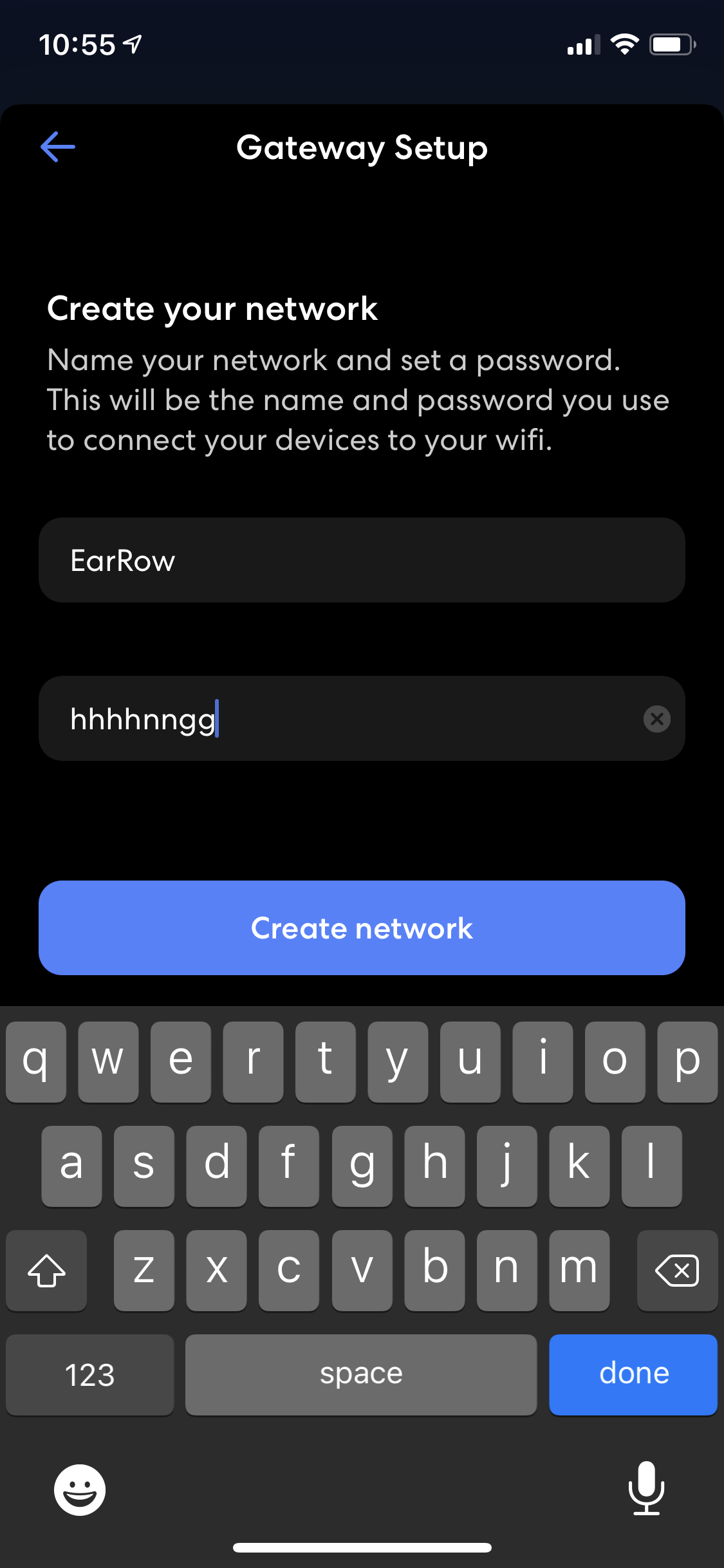 Setup your network name and password