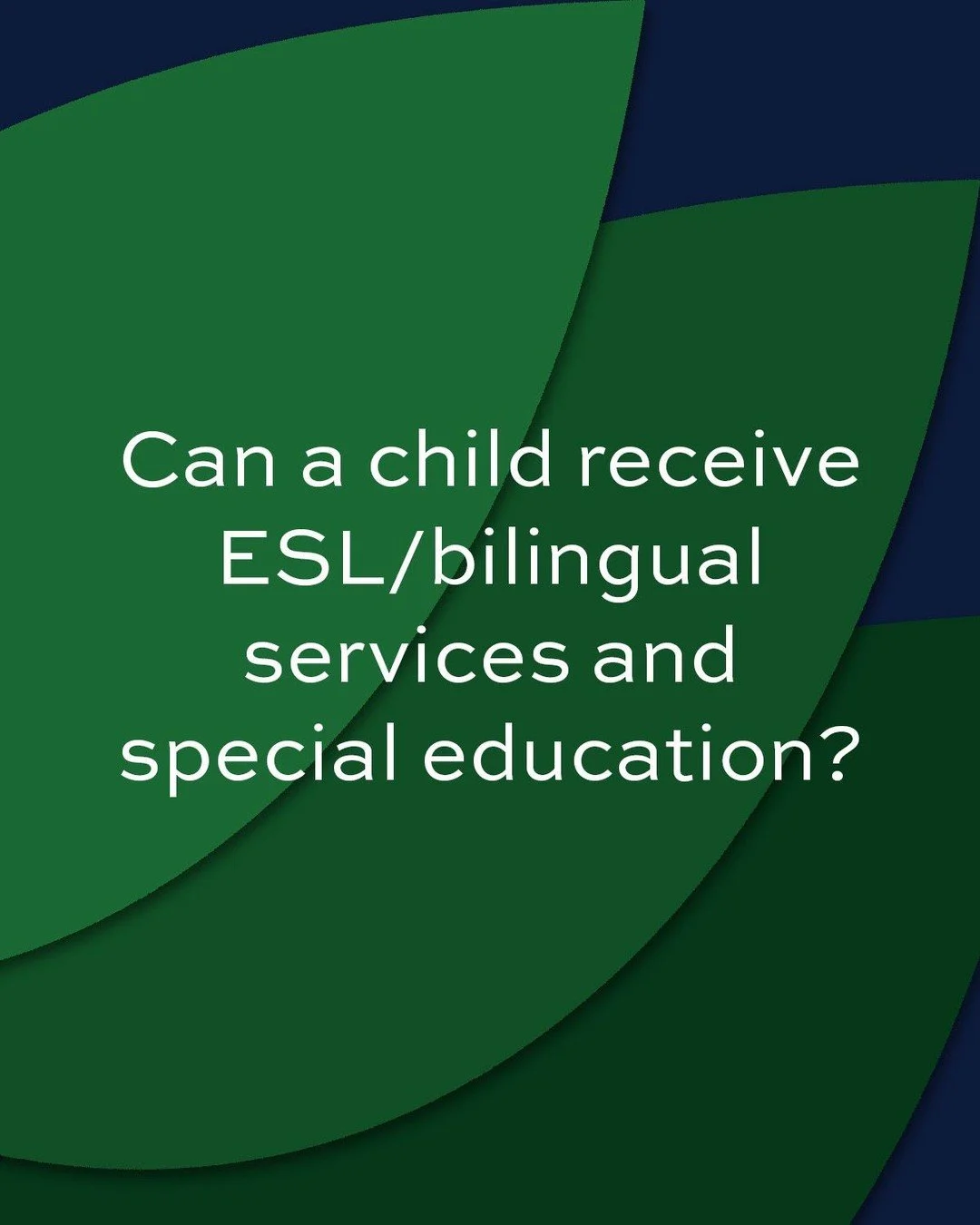 ESL/bilingual instruction and special education serve different needs and often must be provided simultaneously. A student can be both an English learner and have a disability; services should be coordinated so language instruction does not mask disa