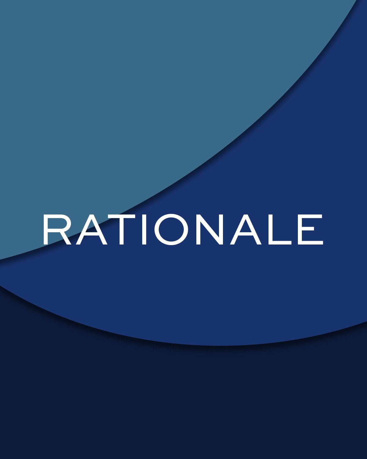 Blue geometric abstract background with the word 'RATIONALE' written in white in the center.